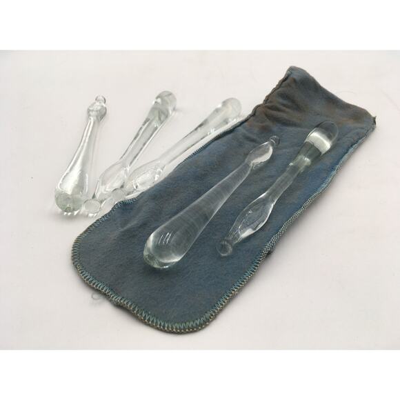 Set of 5 Antique Georgian Glass Sugar Crushers / Cocktail Stirrer EUC - Picture 4 of 6